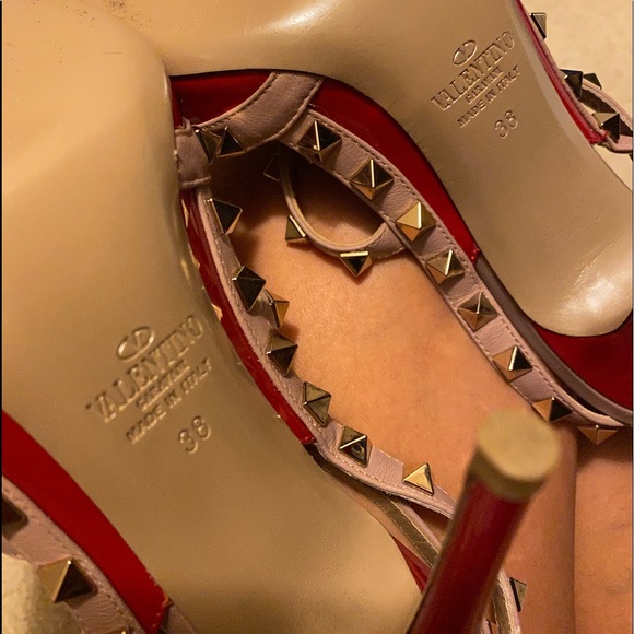 Red patent rockstud Valentino - Picture 3 of 6
